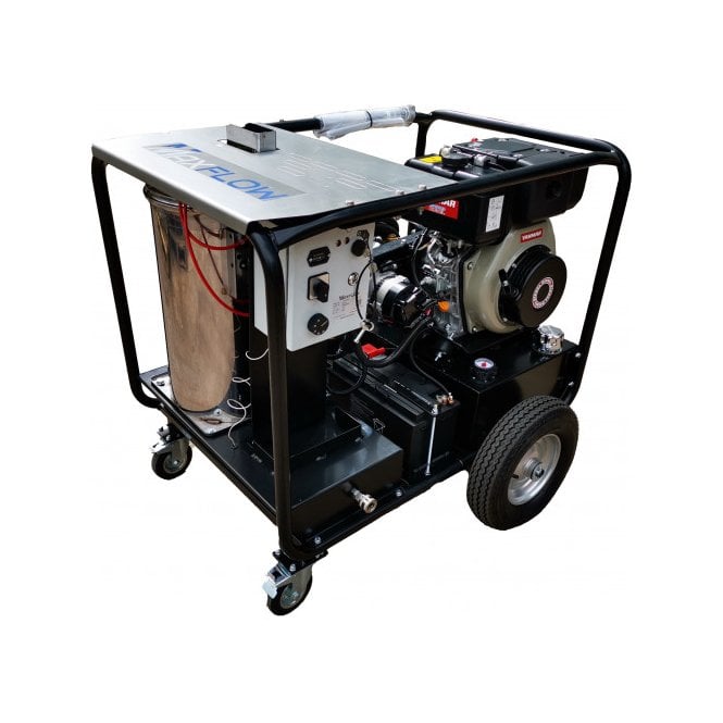 Maxflow  Industrial Diesel Hot Pressure Washer - Yanmar L100-V 18 LPM Trolley Frame + Reel 