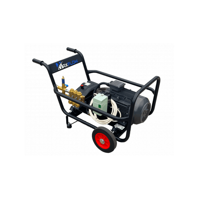 Maxflow Industrial Electric Pressure Washer – 400v 21 LPM Trolley Frame + Reel 