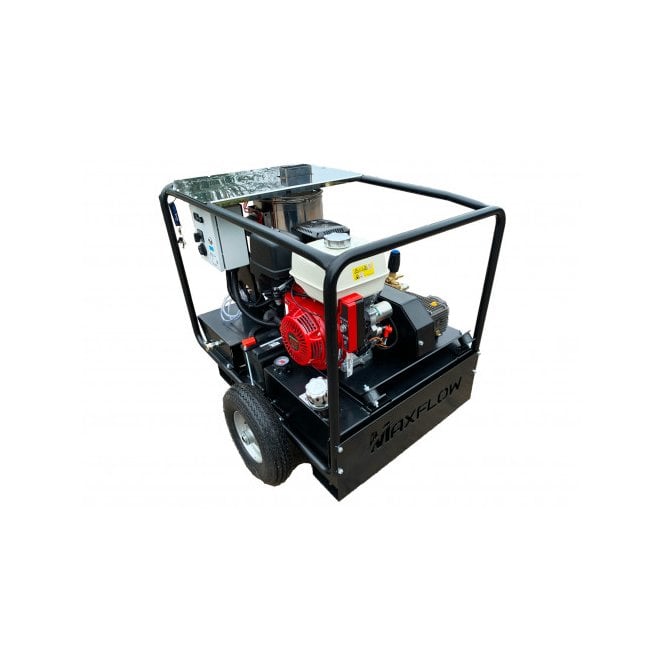 Maxflow  Industrial Petrol Hot Pressure Washer - Honda GX390 21 LPM Trolley Frame + Reel (Electric Start)