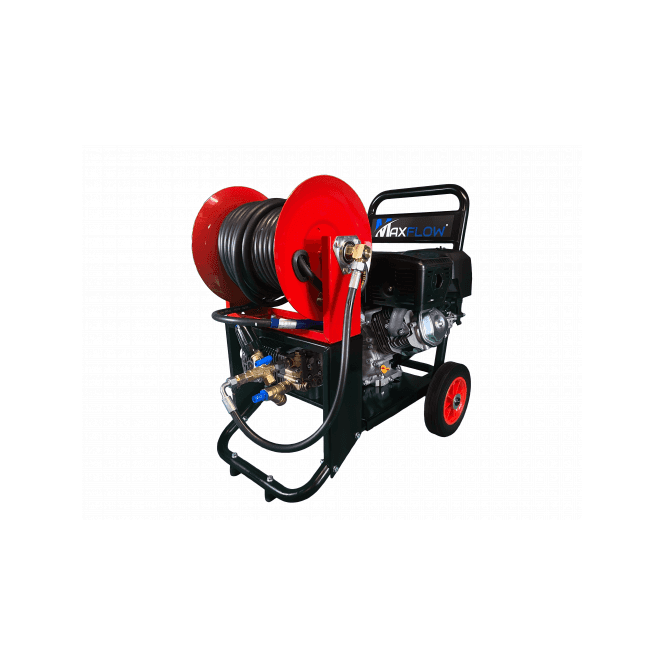Maxflow  Industrial Pressure Washer - Loncin G420 21 LPM Gearbox Driven Compact Frame + reel 