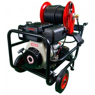 Maxflow Industrial Pressure Washer - Yanmar L100-V Interpump 15 LPM Trolley Frame + Reel 