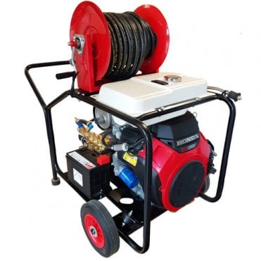 Maxflow Industrial Twin-Cylinder Pressure Washer - Honda GX630 33 LPM Trolley Frame + Reel 