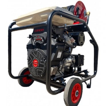 Maxflow Industrial Twin-Cylinder Pressure Washer - Loncin LC2V80FD-1 41 LPM Interpump Trolley Frame (Electric Start) 