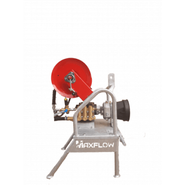 Maxflow PTO Pressure Washer – Hawk Pump 2:1 Gearbox 25 LPM 250 BAR Galvanised Frame + Reel