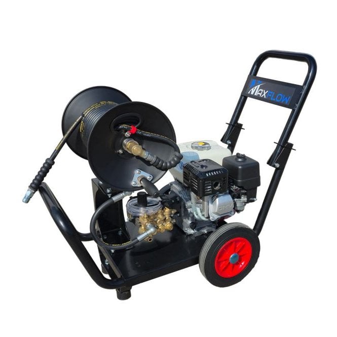 Maxflow  Semi-Industrial Pressure Washer - Honda GX200 12LPM @ 2700 PSI, Drop Handle Frame +20M Reel 