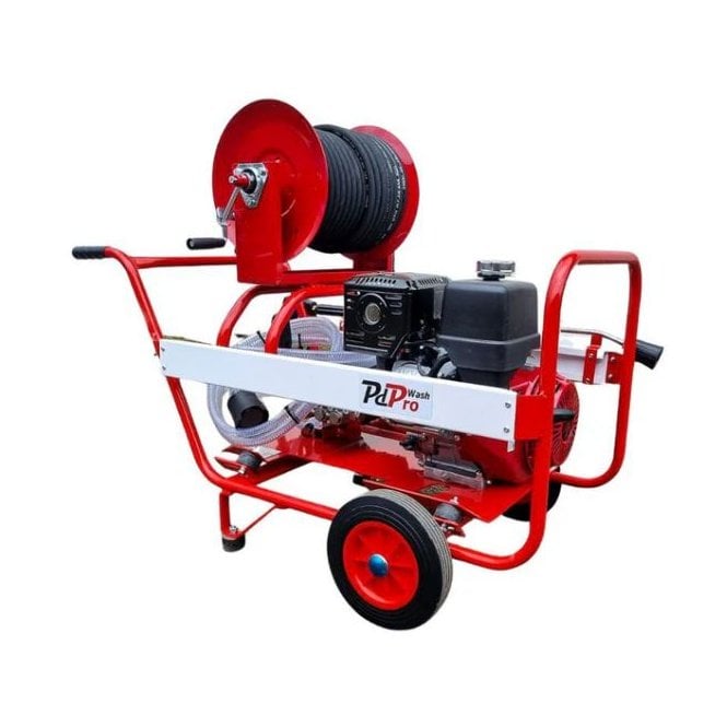 PdPro Honda GX390 3000 PSI 21L/min Petrol A&R PUMP Pressure Washer with 40m Hose Reel – Red Frame (PW392-HTR)